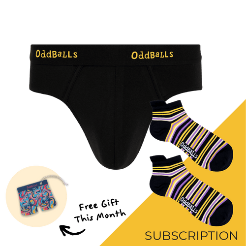 Men's Plain Cotton Brief Subscription - 12 Months Prepaid (Free Socks + Free Delivery!)