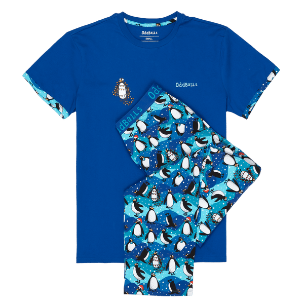Penguins - Men's Long Pyjamas Set (T-Shirt & Trousers)