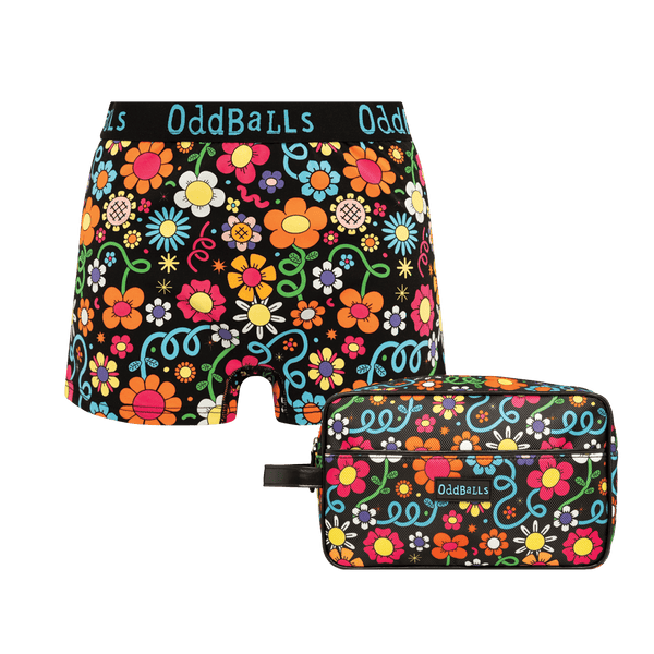 Petal Power Bundle - Ladies Boxer Shorts & Matching Wash Bag