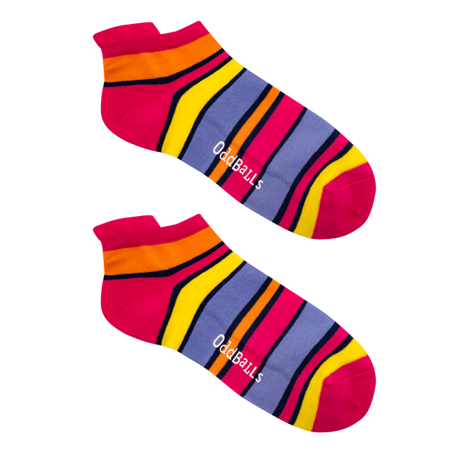 Pink Dual Stripes - Ankle Trainer Socks