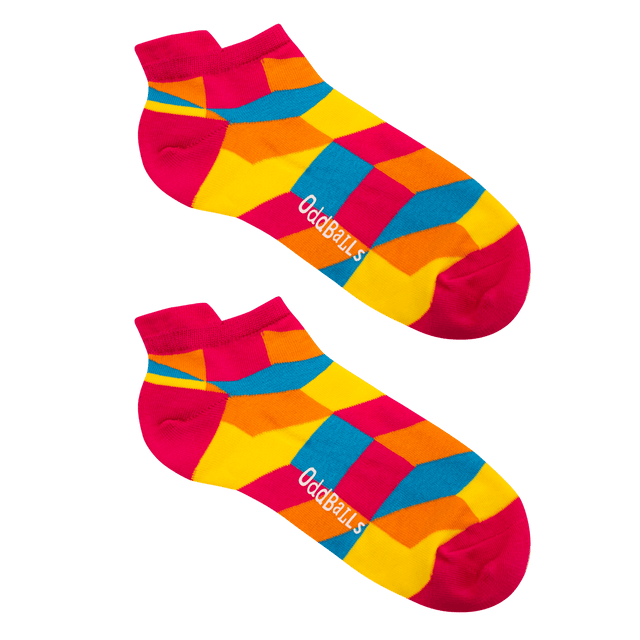 Pink Tetris - Ankle Trainer Socks