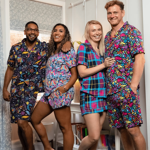 Magic Garden - Modal Men's Short Button Up Pyjamas Set