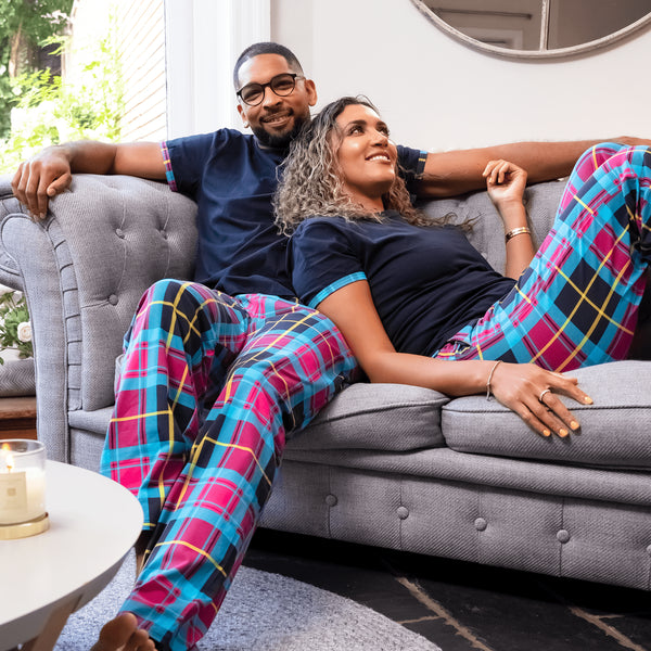 Tartan - Men's Long Pyjamas Set (T-Shirt & Trousers)