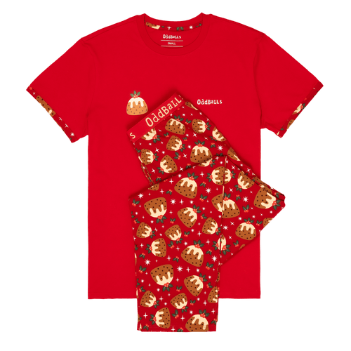Christmas Puddings - Men's Long Pyjamas Set (T-Shirt & Trousers)