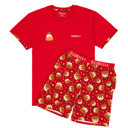 Christmas Puddings - Men's Short Pyjamas Set (T-Shirt & Shorts)