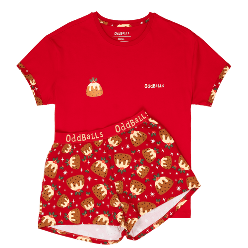 Christmas Puddings - Women's Short Pyjamas Set (T-Shirt & Shorts)
