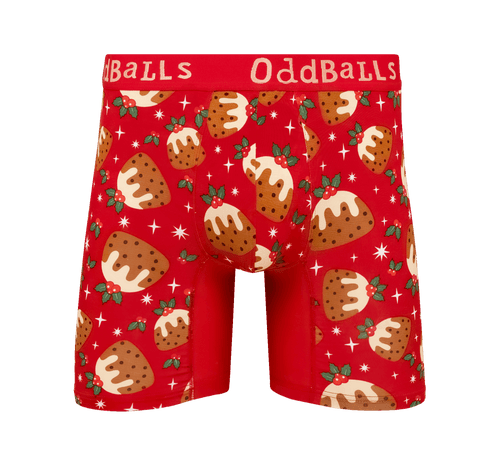 Christmas Puddings Bundle - Mens Bamboo Boxer Shorts & Matching Socks