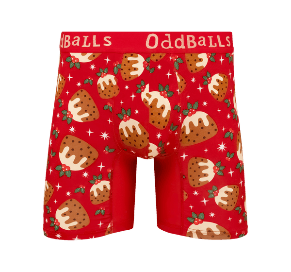 Christmas Puddings - Mens Bamboo Boxer Shorts