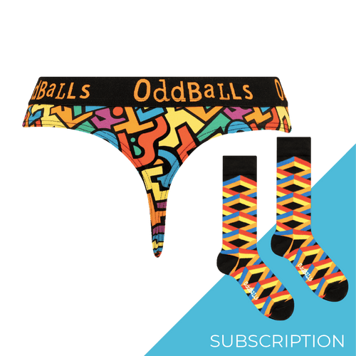 Women's Patterned Thong Subscription - Monthly (Free Socks + Free Delivery!)