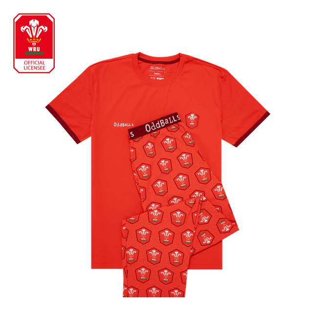 Mens Pyjamas - Welsh Rugby Union - Long & T-Shirt