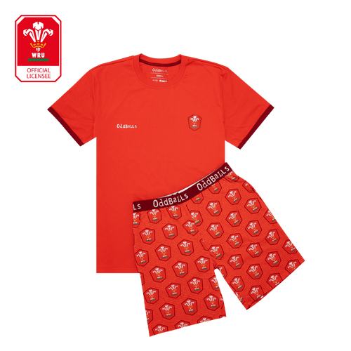 Mens Pyjamas - Welsh Rugby Union - Shorts & T-Shirt