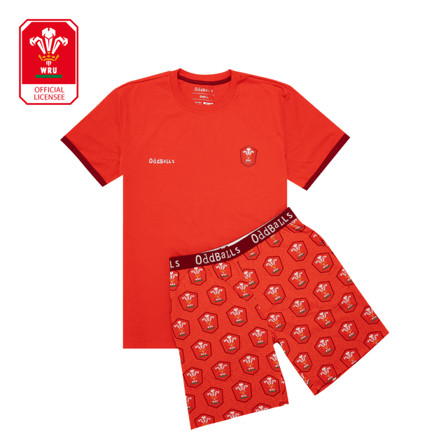 Mens Pyjamas - Welsh Rugby Union - Shorts & T-Shirt