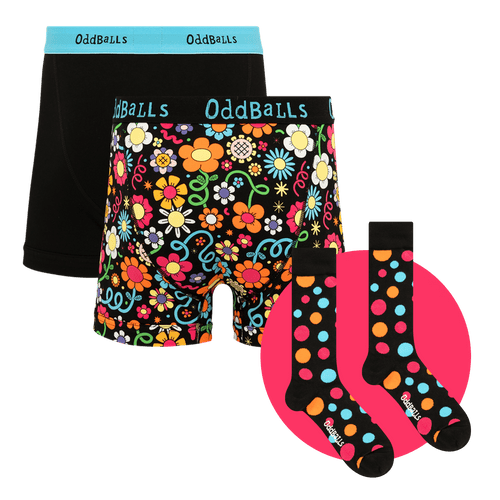 Petal Power Bundle - Mens Boxer Shorts 2 Pack & Socks