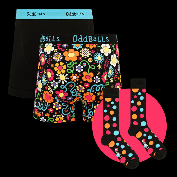 Petal Power Bundle - Mens Boxer Shorts 2 Pack & Socks