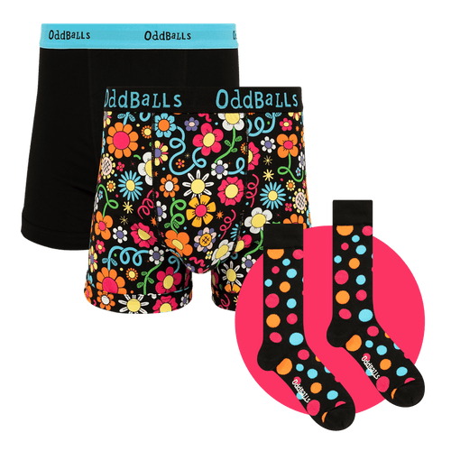 Petal Power Bundle - Mens Boxer Shorts 2 Pack & Socks