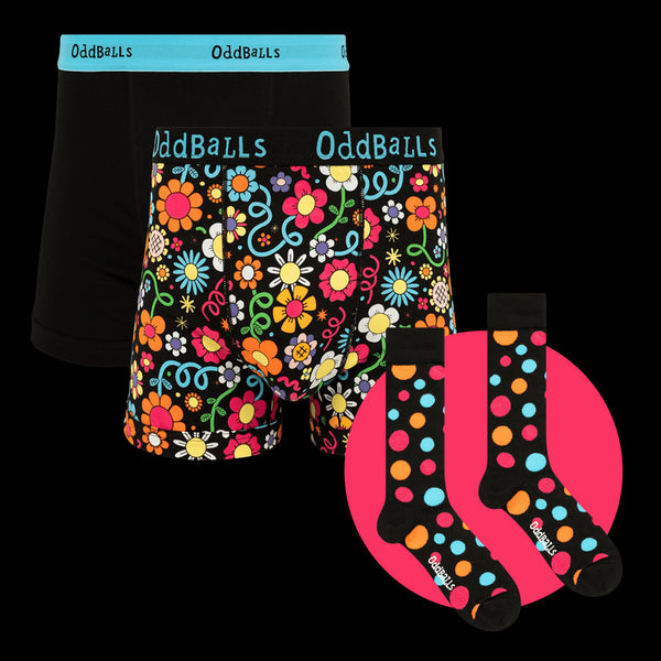 Petal Power Bundle - Mens Boxer Shorts 2 Pack & Socks