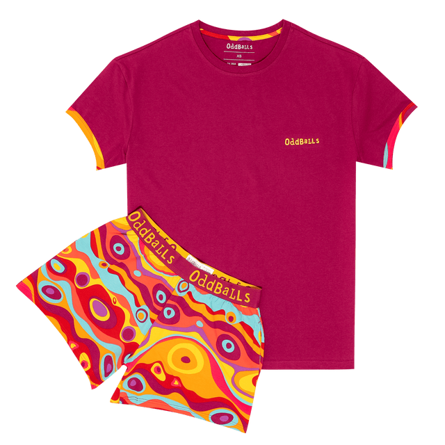 Womens Short Pyjamas - Retro - Shorts and T-Shirt