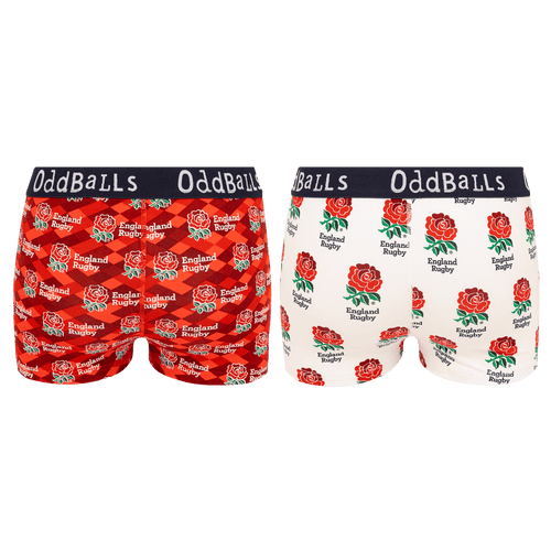 England Rugby Union 24/25 Bundle - Home & Alternate Bundle - Ladies Boxer Shorts 2 Pack Bundle