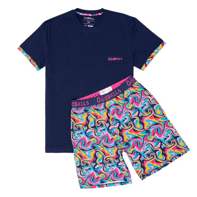 Mens Short Pyjamas - Ripple - Shorts & T-Shirt