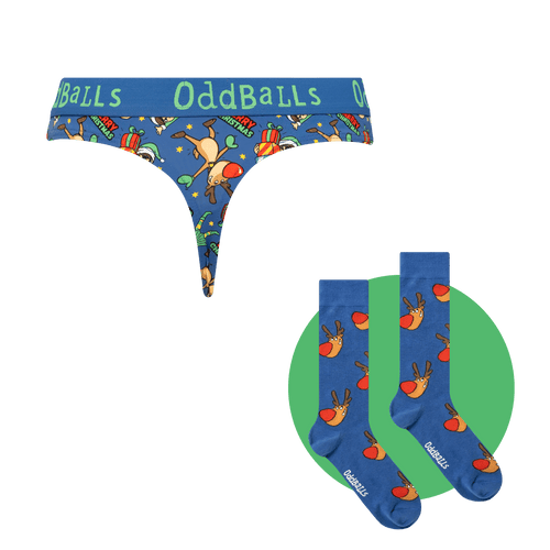 Rudolph Bundle - Ladies Thong & Sock