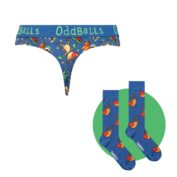 Rudolph Bundle - Ladies Thong & Sock