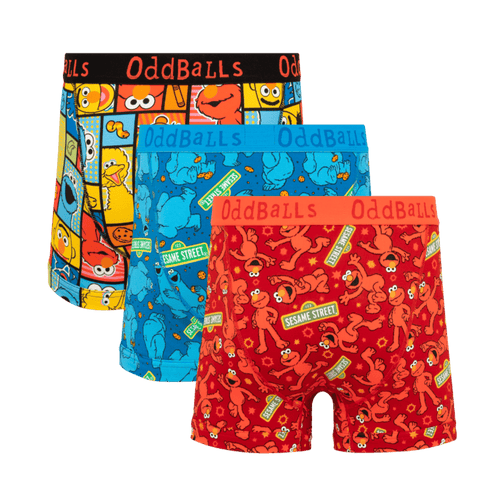 Sesame Street Bundle - Mens Cotton Boxer Shorts 3 Pack