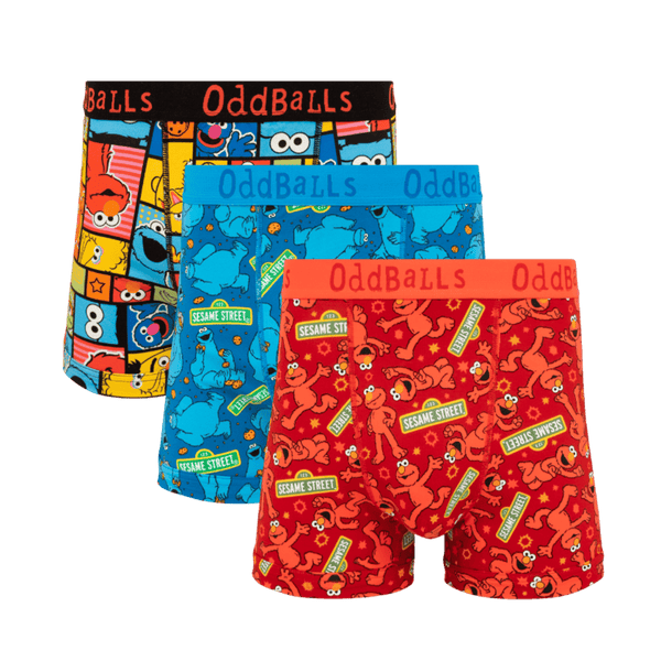 Sesame Street Bundle - Mens Cotton Boxer Shorts 3 Pack front