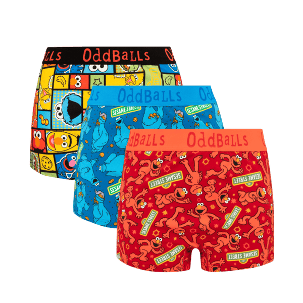 Sesame Street - Ladies Cotton Boxer Shorts 3 Pack front