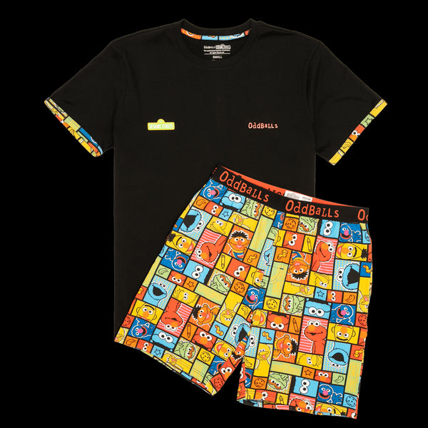 Sesame Street - Men's Short Pyjamas Set (T-Shirt & Shorts)