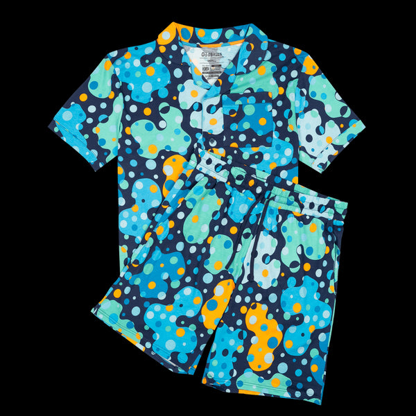 Space Balls - Modal Men's Short Button Up Pyjamas Set