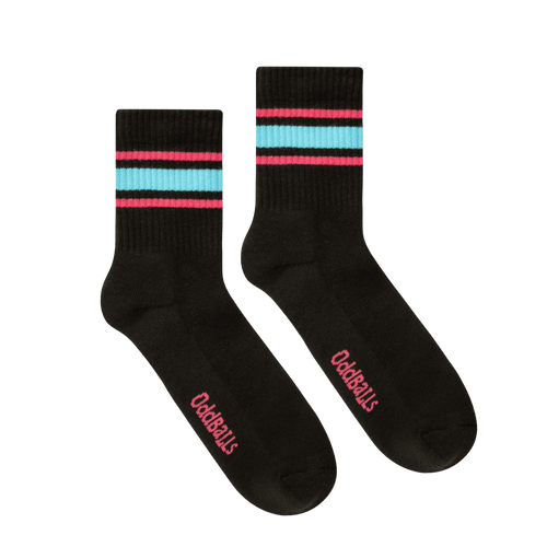 Black Stripe - Quarter Socks