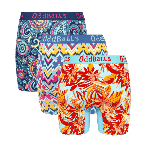 Summer Lovin' - Ladies Bamboo Boxer Shorts 3 Pack back