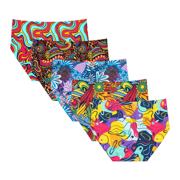 Summer Lovin' - Ladies Seamless Full Briefs 5 Pack back