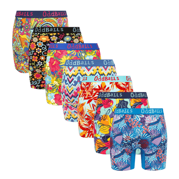 Suns Out Bums Out Bundle - Ladies Bamboo Boxer Shorts 7 Pack back