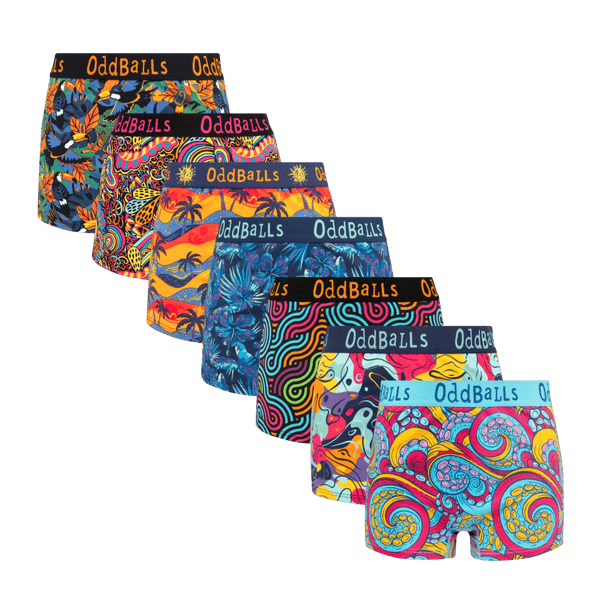 Suns Out Bums Out Bundle - Ladies Cotton Boxer Shorts 7 Pack front