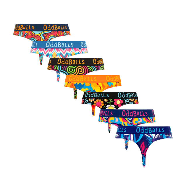 Suns Out Bums Out Bundle - Ladies Cotton Thong 7 Pack
