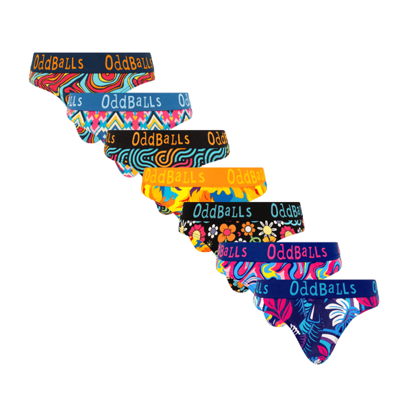 Suns Out Bums Out Bundle - Ladies Cotton Thong 7 Pack front