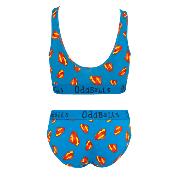 Superman Blue Bundle - Womens Bralette & Briefs Matching Set back