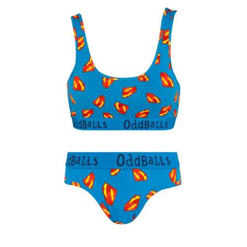 Superman Blue Bundle - Womens Bralette & Briefs Matching Set