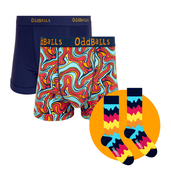 Shimmy Bundle - Mens Cotton Boxer Shorts 2 Pack & Matching Socks