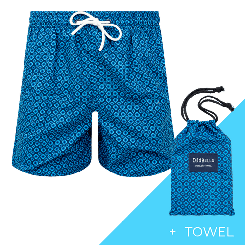 Classic Navy - Mens Swim Shorts & Towel Bundle