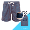 Classic Orange - Mens Compression Swim Shorts & Towel Bundle