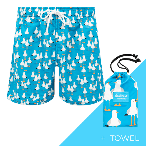 Seagulls - Mens Swim Shorts & Towel Bundle