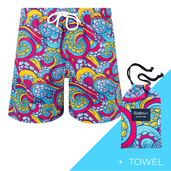 Tentacles - Mens Swim Shorts & Towel Bundle
