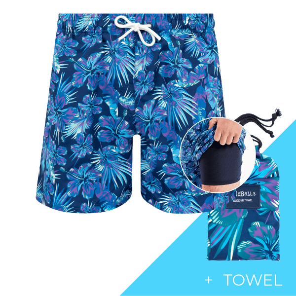 Tropical - Mens Compression Swim Shorts & Towel Bundle