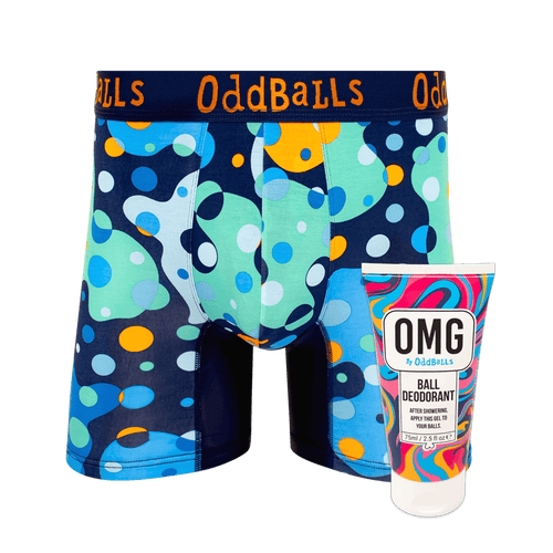 Space Balls - Mens Bamboo Boxer Shorts & Ball Deodorant Bundle