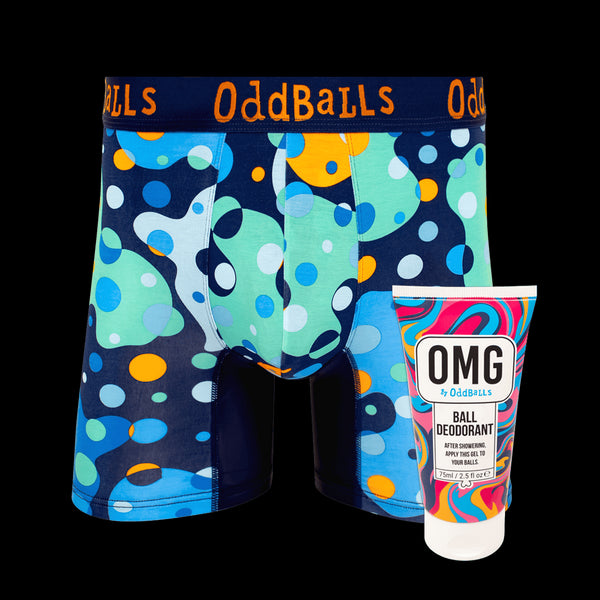 Space Balls - Mens Bamboo Boxer Shorts & Ball Deodorant Bundle