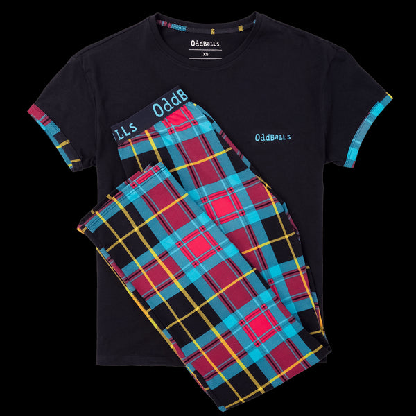Tartan - Women's Long Pyjamas Set (T-Shirt & Trousers)