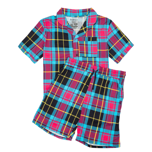 Tartan - Modal Men's Short Button Up Pyjamas Set