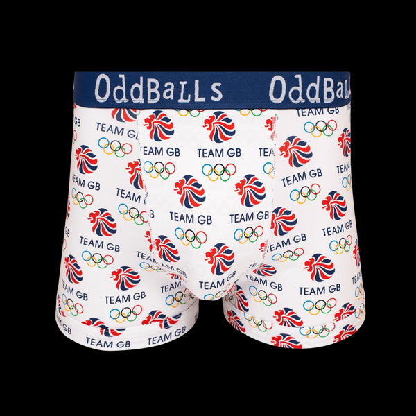 Team GB - White - Mens Cotton Boxer Shorts